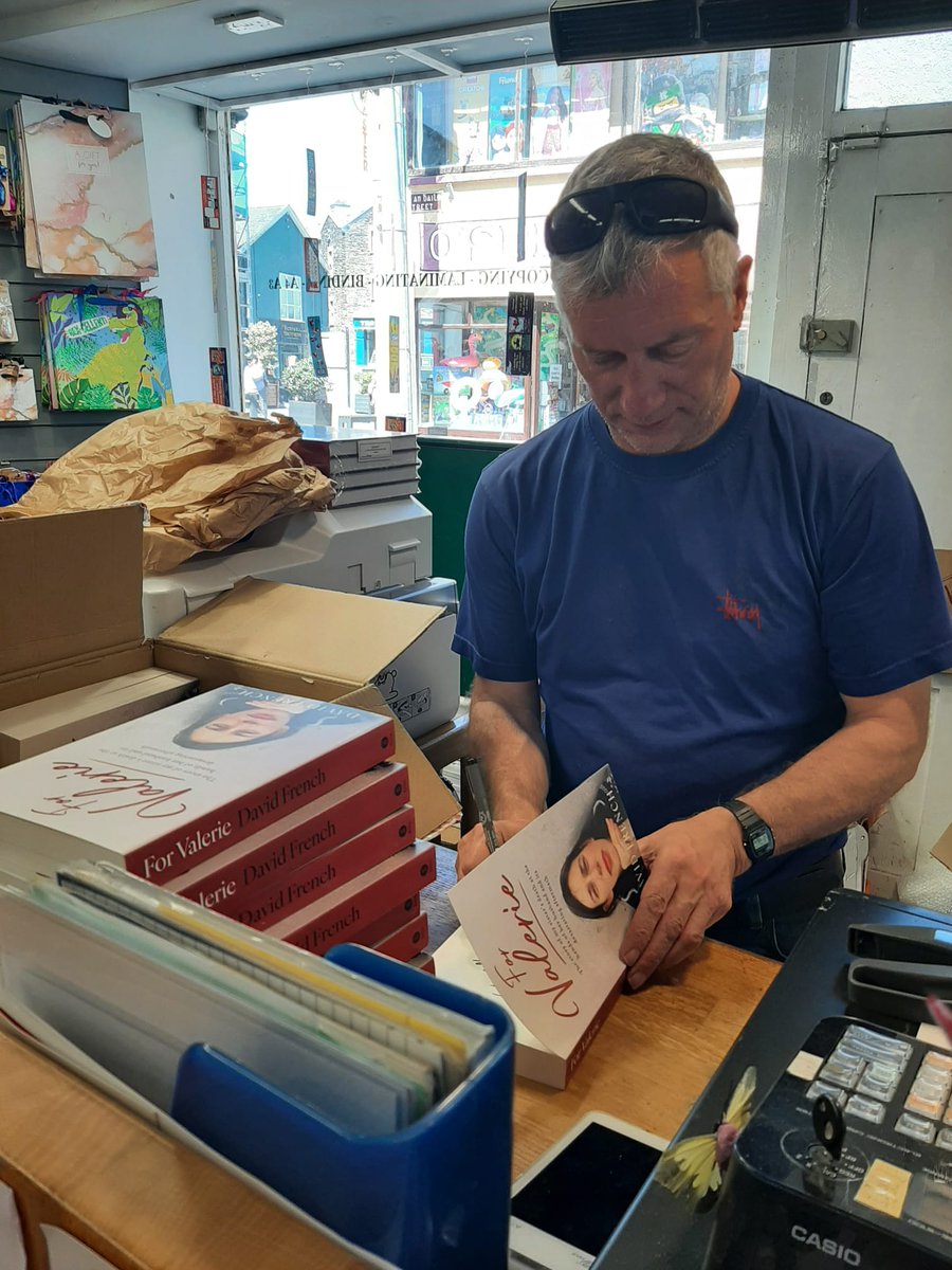 Turning copies of "For Valerie" into author signed copies at Skibbereen Bookshop. #forvalerie valerie.rip/book