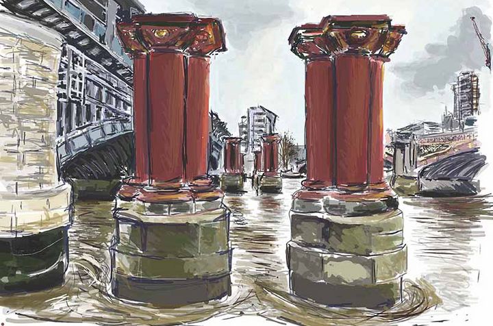 richardliley68's tweet photo. Art of the Day: "Old Blackfriars Bridge River Thames". Buy at: https://t.co/sTI9sy5t7R https://t.co/hdNCTrrxlY