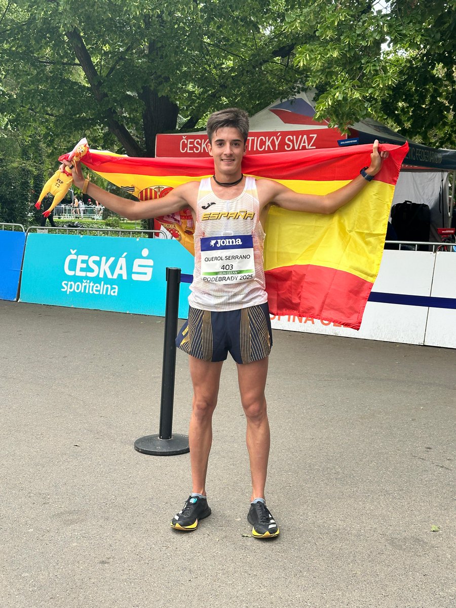 SUBCAMPEONES DE EUROPA 🥈

10 km marcha Sub20 🚹 #Podebrady2025

Y podio individual incluido con un gran Joan Querol

2º Joan Querol 40:58
5º Pablo González 41:30
18º Daniel Monfort 44:42

👏👏👏

#EspañaAtletismo #PasiónPorCompetir
📊 bit.ly/4kn3B7J
📺