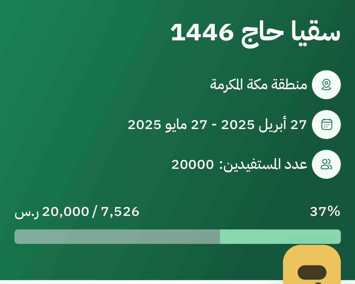 📌مع ارتفاع درجات الحرارة في مكة المكرمة، وبدء وصول الحجاج، تتواصل الجهات المخولة بتوزيع الماء البارد للحجاج عند الحرم المكي الشريف والمشاعر المقدسة👏🏻

📝 المساهمة ما زالت متاحة للمشاركة في مشروع سقيا الماء، بطريقة سهلة.

🔖 ساهم عنك وعن والديك:
.

donations.sa/project/49683
.
