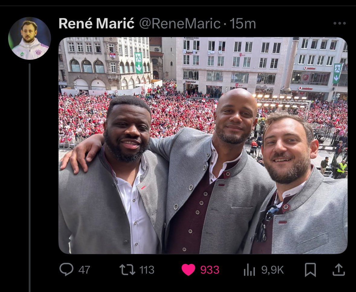 How it started                          How it’s going 

Rene Maric recreated the Picture with Rodyse &amp; Kompany, what a Guy.❤️