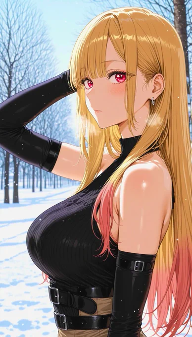 海夢ちゃんと雪 