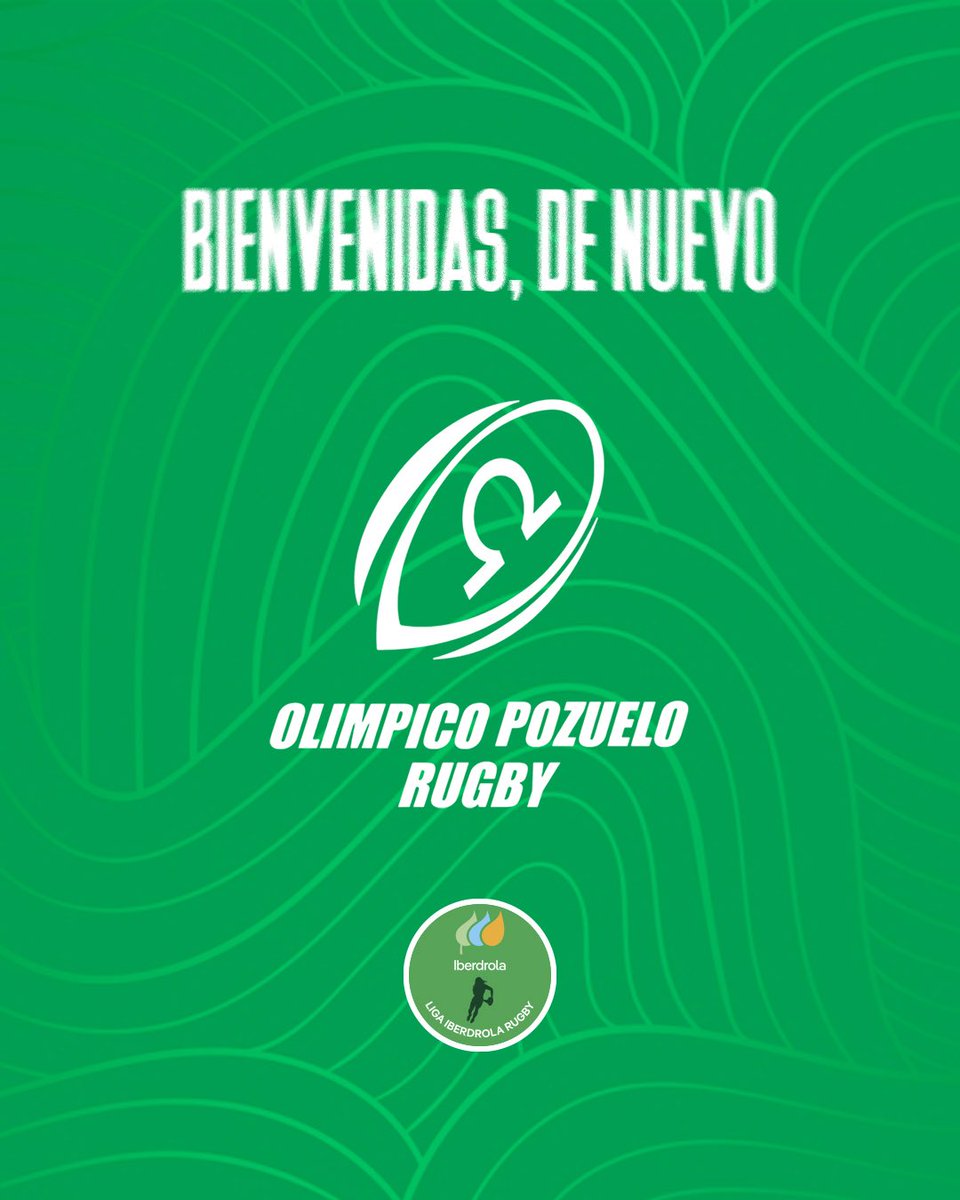👋🏻 <a href="/OlimpicoRugby/">Olímpico Pozuelo Rugby</a>, regresa a La #LigaIberdrolaRugby.  💚

#LoQueNosUne