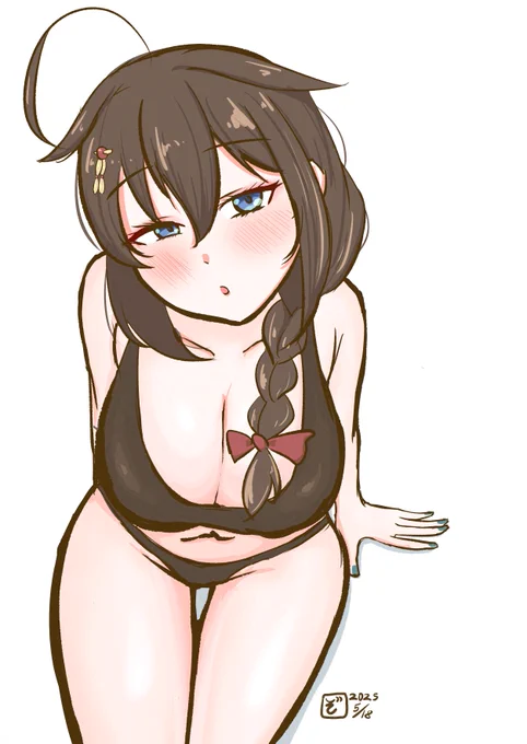 時雨ちゃん#艦これ版深夜の真剣お絵描き60分一本勝負 #艦これ版真剣お絵描き60分一本勝負_20250518 