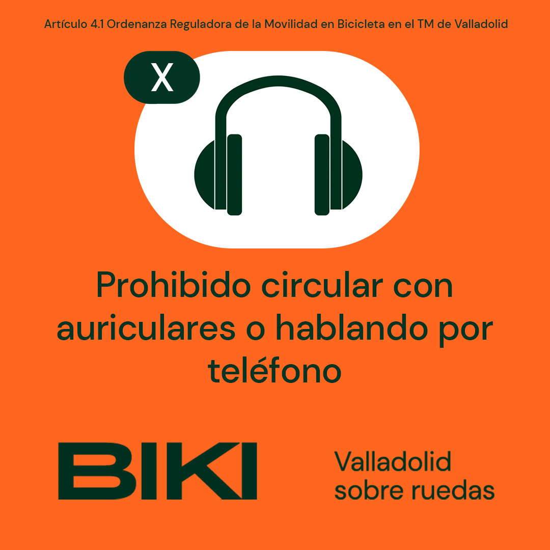📢 #BIKIconsejo

❌🎧📱 Está prohibido circular con auriculares o hablando por teléfono