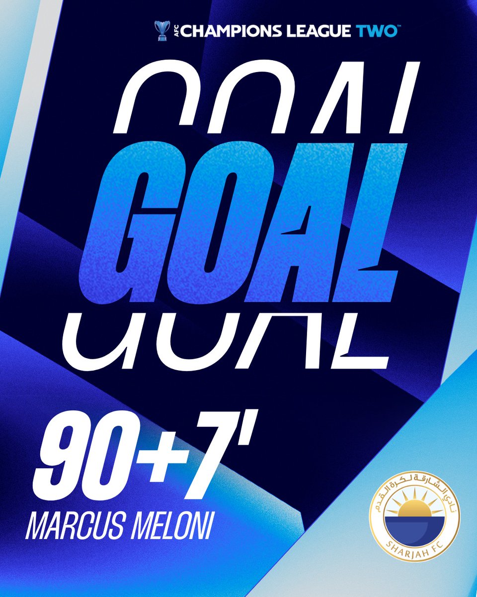 TheAFCCL's tweet photo. ⚽ 𝗚𝗢𝗔𝗟 | 🇸🇬 Lion City Sailors 1️⃣-2️⃣ Sharjah 🇦🇪

Drama. Sharjah are back in front. And what a strike from Marcus Meloni that was!

Watch 𝙇𝙄𝙑𝙀 🔗 https://t.co/1axF0y0LCP

#ACLTwoFinal | #LCSvSHJ https://t.co/JJtmKS41f1