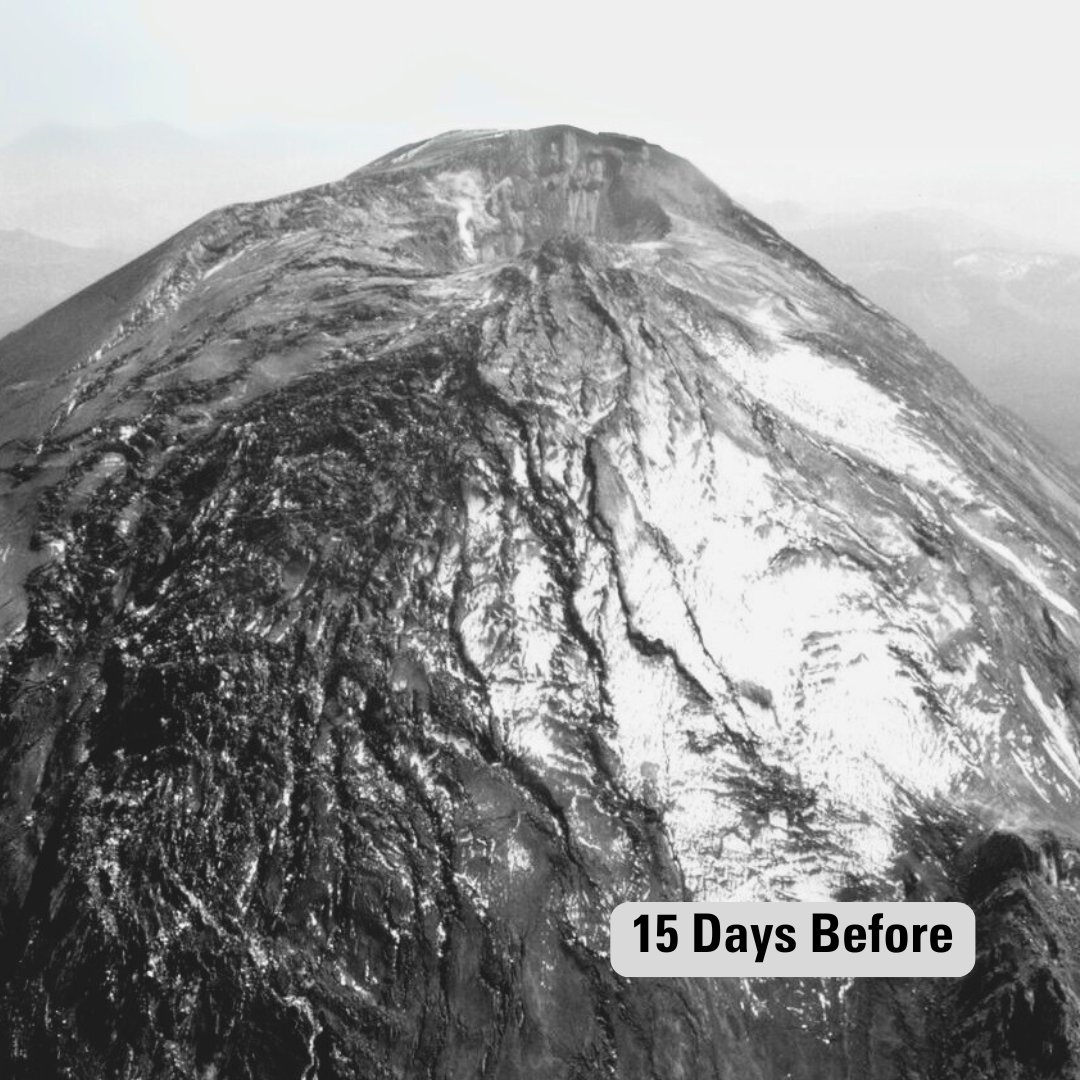 USGS's tweet photo. 🌋 Today marks 45 years since the dramatic May 18, 1980 eruption of Mount St. Helens—an event that reshaped the mountain and how we study and prepare for volcanic hazards worldwide. https://t.co/wCgIu67sT4 https://t.co/KmLvoVgnzS
