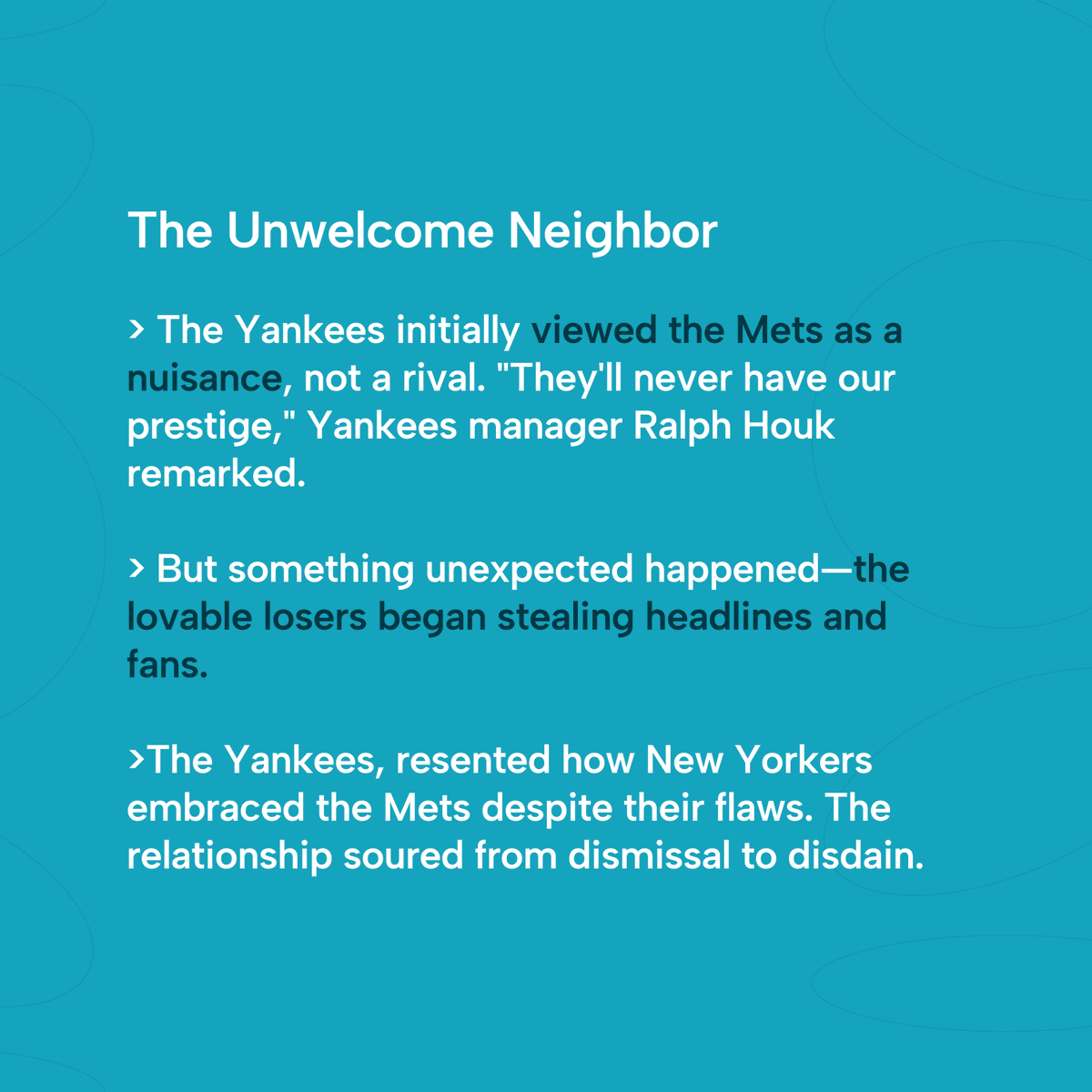 Yankees vs. Mets, which side are you on?👀👀

The city that never sleeps must choose sides on May 19th☕ 

In today's chai break episode we cover one of the biggest rivalry in baseball and how it shapes NYC's culture 👇👇

🧵🧵