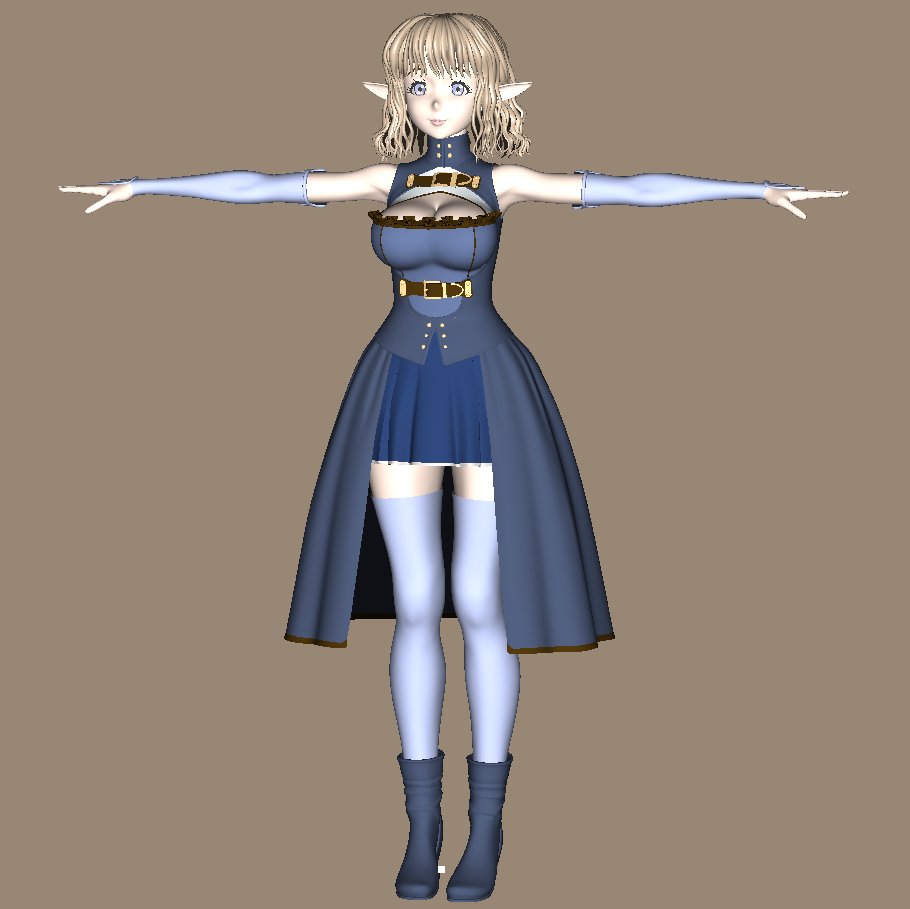 Me_hitudi's tweet image. wip タヌキ顔で胸が大きいエルフさん #Cheetah3D