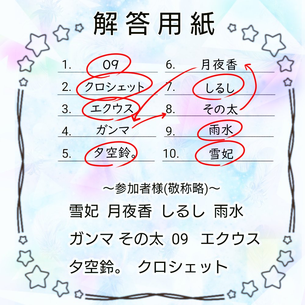 planning_ac's tweet photo. 解答用紙はこんな感じ！
以外と正解してる!?やったね… https://t.co/fl8w9p4hTN