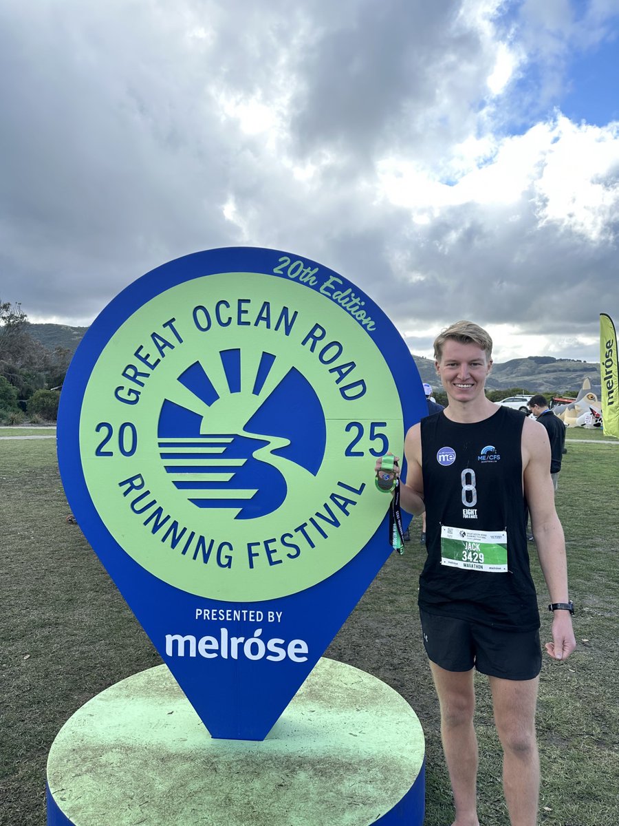 MEAssociation's tweet photo. Jack Hewitt, faced with the longest run so far in his ‘Eight for a Mate!’ series of marathons in Australia, took it all in his stride earlier today. https://t.co/kBo1WQVbzU
#greatoceadroad #Australia #mecfsAustralia #runVictoria #mecfs #SevereME https://t.co/dZNjyvbfzl