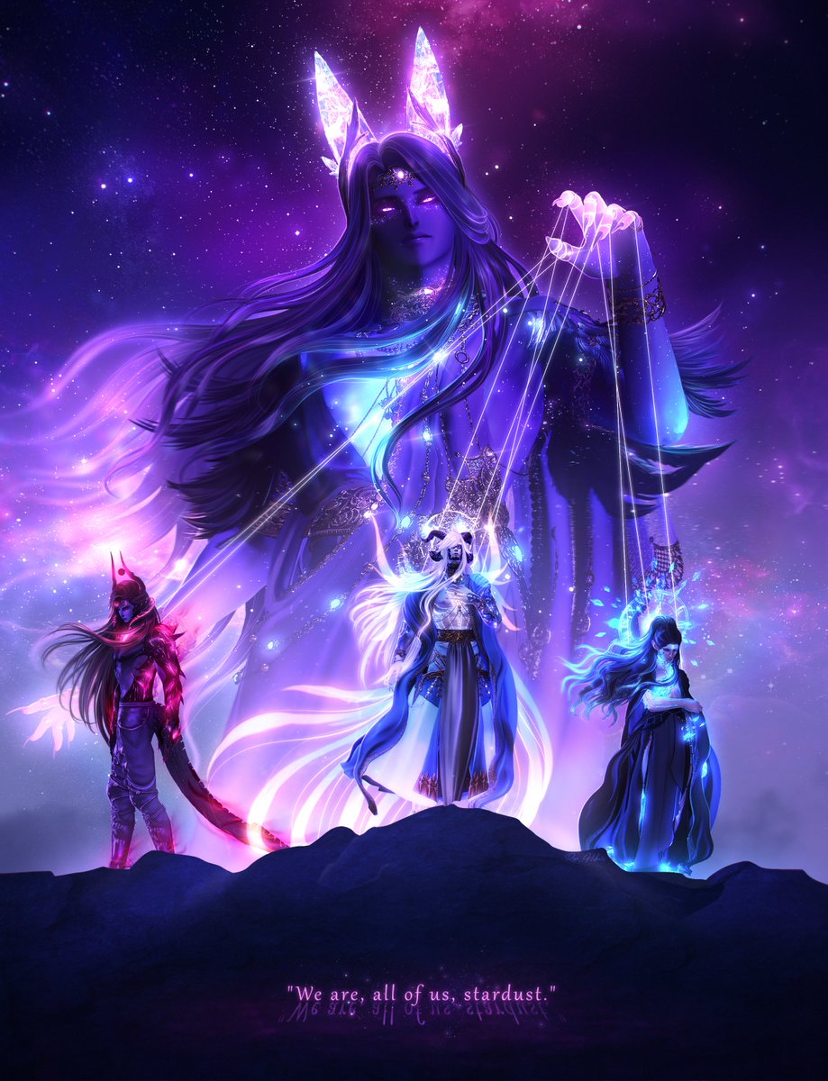 ✦ We are, all of us, stardust. Held together, by love. For an instant. ✦

For a gpose challenge, I had to recreate my "favourite scene", so I went with one of my favourite series, The Dragon Prince. The title is one of the quotes from it! 💫

Process &amp; reference in replies ~