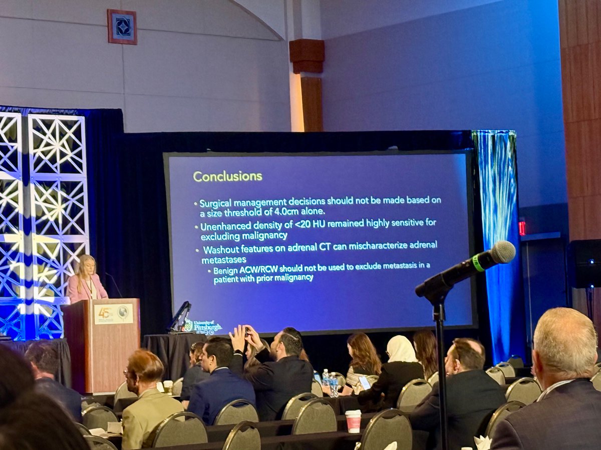 Rajshri (Mainthia) Gartland (@rmgartlandmd) on Twitter photo Reconsider the traditional <10HU threshold to help exclude adrenal malignancy? Great study from <a href="/PittEndoSurg/">Pitt Endocrine Surgery</a> <a href="/KimRamonell/">Kim Ramonell</a> #AAES2025 Reconsider the traditional <10HU threshold to help exclude adrenal malignancy? Great study from <a href="/PittEndoSurg/">Pitt Endocrine Surgery</a> <a href="/KimRamonell/">Kim Ramonell</a> #AAES2025