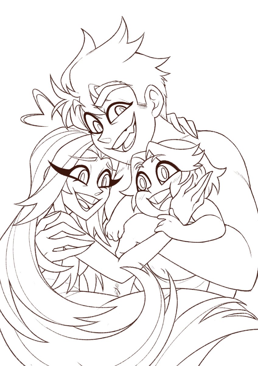 (WIP) Portrait of the first family on earth 🧡

If anyone wants to color🎨it:
Free download of the lineart on my Kofi - Link below 😌

(If you do: Pls tag me/comment this post with your finished work so I can see it 🥹)
Have fun!

#HazbinHotelAdam #HazbinHotelAbel #HazbinHotelEve