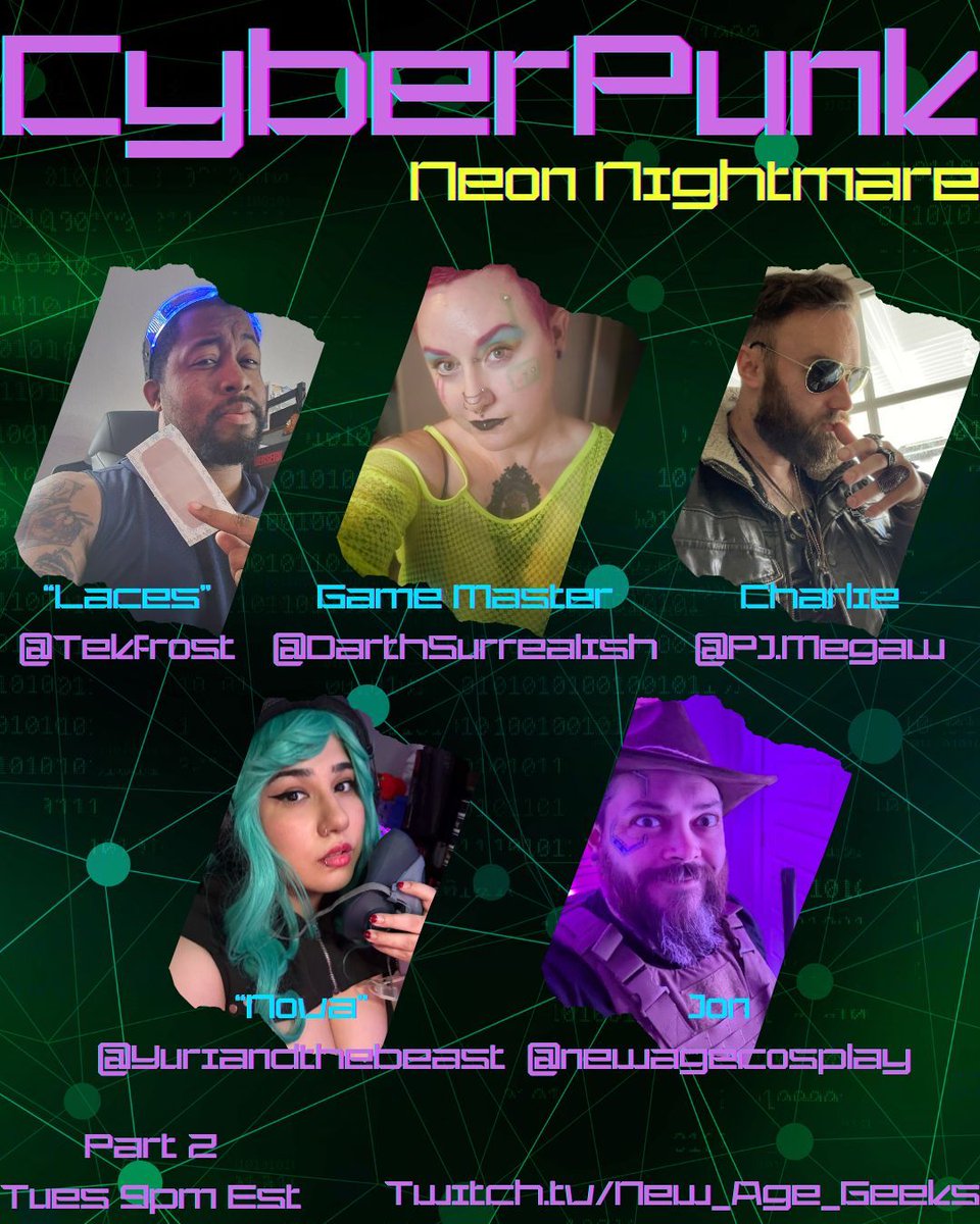 What's an edgerunner to do in Night City? How about tackling some tasks for a film... Watch these four pals risk everything for family in an exciting Cyberpunk Red 2-shot.

Check out twitch.tv/new_age_geeks for part 2 this thrilling journey.

#CyberpunkRed #Streamers