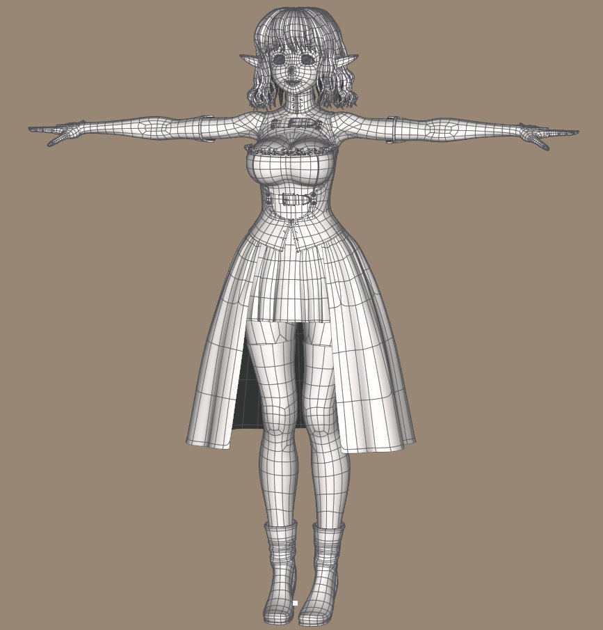 Me_hitudi's tweet image. wip タヌキ顔で胸が大きいエルフさん #Cheetah3D