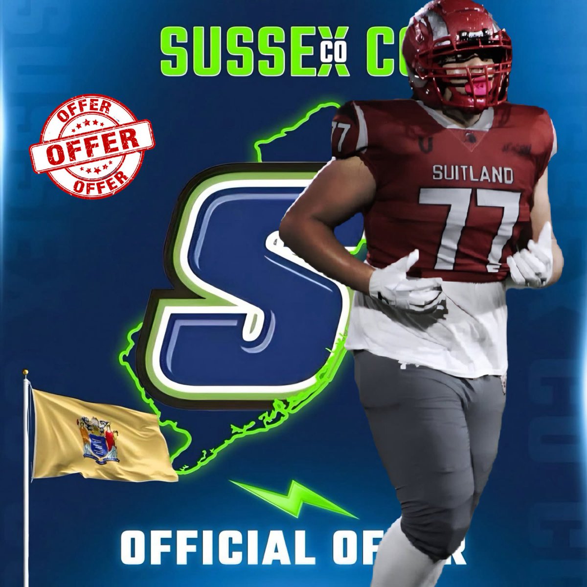 EXTREMELY Blessed to receive my first offer from Sussex University!! #Glorytothebigmanabove @sussexfootball_ @_coach_hale @suitlandramsfb <a href="/Coach_C_Fisher/">C_Fisher_</a>