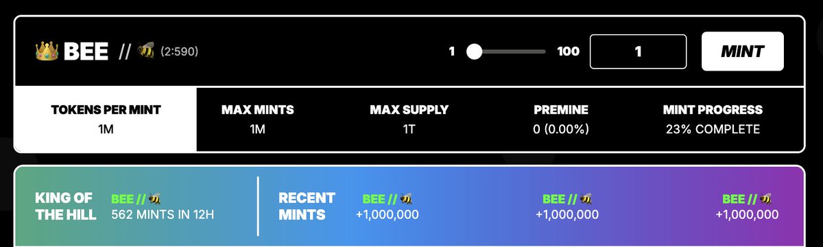 MintAlkanes.com (@mintalkanes) on Twitter photo Today's most minted #Alkanes token is BEE 🐝
Are you minting BEE?
mintalkanes.com/#bee Today's most minted #Alkanes token is BEE 🐝
Are you minting BEE?
mintalkanes.com/#bee