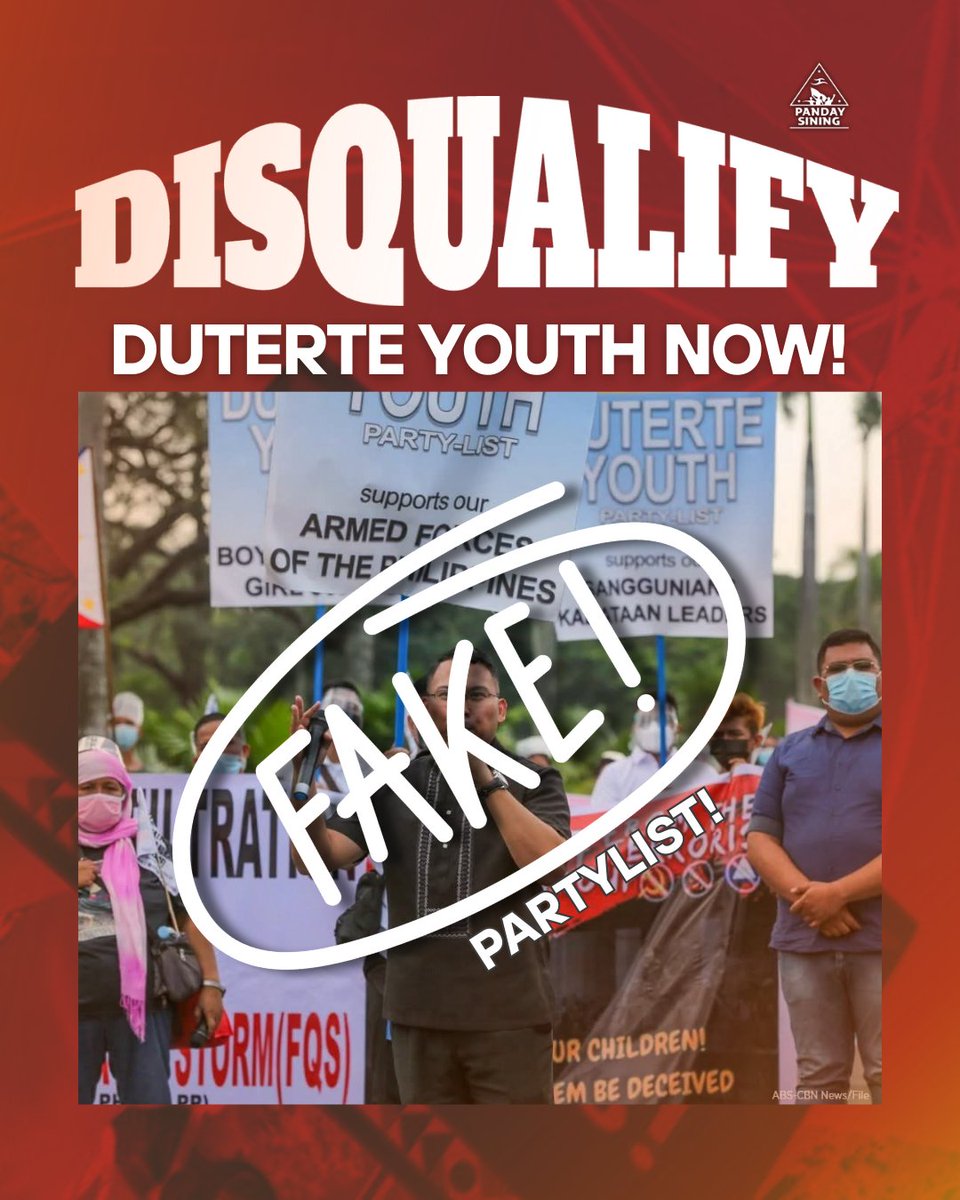 PandaySiningPH's tweet photo. BASAHIN ANG PAHAYAG NG PANDAY SINING HINGGIL SA DUTERTE YOUTH: 
https://t.co/7wMa1khS67 https://t.co/TLTZA3sSfa