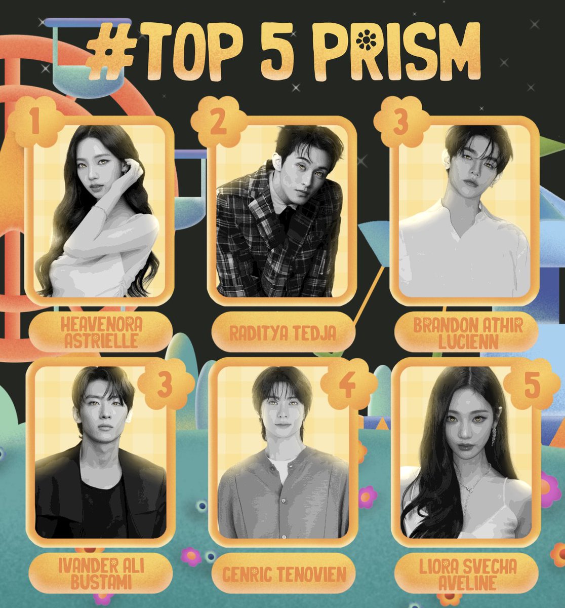 ⠀⠀
𝙲𝚘𝚕𝚘𝚛 𝙲𝚑𝚊𝚖𝚙𝚜: 𝚃𝚑𝚎 𝚃𝚘𝚙 𝟻.

Congratulations to <a href="/aveoras/">veora.</a> <a href="/raditedja/">RADIT.</a> @athirluc <a href="/ivanderali/">Ivan.</a> <a href="/ceonten/">Cenric Tenovien.</a> <a href="/sveora/">𝑳𝒊𝒐𝒓𝒂.</a>. You are the colors that broke through the grey—blending passion, creativity, and bold expression into every corner of 𝙲𝚎𝚗𝚍𝚎𝚝𝚒𝚌𝚊. In every idea,