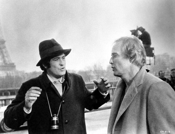 Director Bernardo Bertolucci arguing with Marlon Brando during the making of "Last Tango in Paris," 1972.