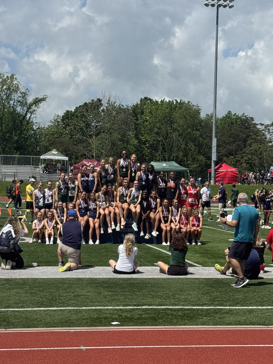 District Champions!! Qualified for states in the 100, 200, 4x1, and 4x4. Super excited to race at Shippensburg next weekend!