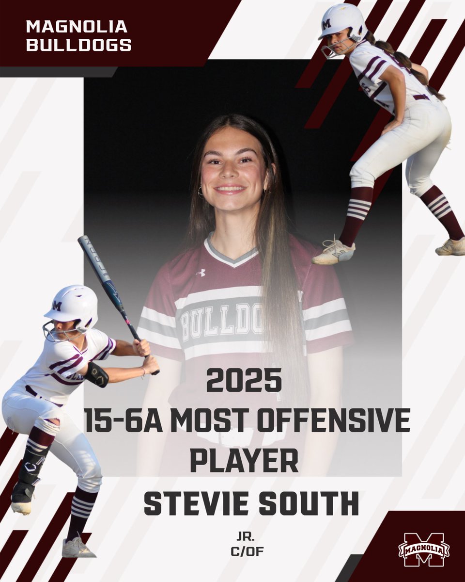 MHS Bulldog Softball (@mhsdogsoftball) on Twitter photo Congratulations <a href="/StevieSouth34/">Stevie South</a> for your incredible season! 15-6A Most Offensive Player of the Year! Much deserved! <a href="/MagISDAthletics/">Magnolia ISD Athletics</a> <a href="/MagnoliaHighTX/">Magnolia High School</a> <a href="/MagnoliaISD/">Magnolia ISD</a> Congratulations <a href="/StevieSouth34/">Stevie South</a> for your incredible season! 15-6A Most Offensive Player of the Year! Much deserved! <a href="/MagISDAthletics/">Magnolia ISD Athletics</a> <a href="/MagnoliaHighTX/">Magnolia High School</a> <a href="/MagnoliaISD/">Magnolia ISD</a>