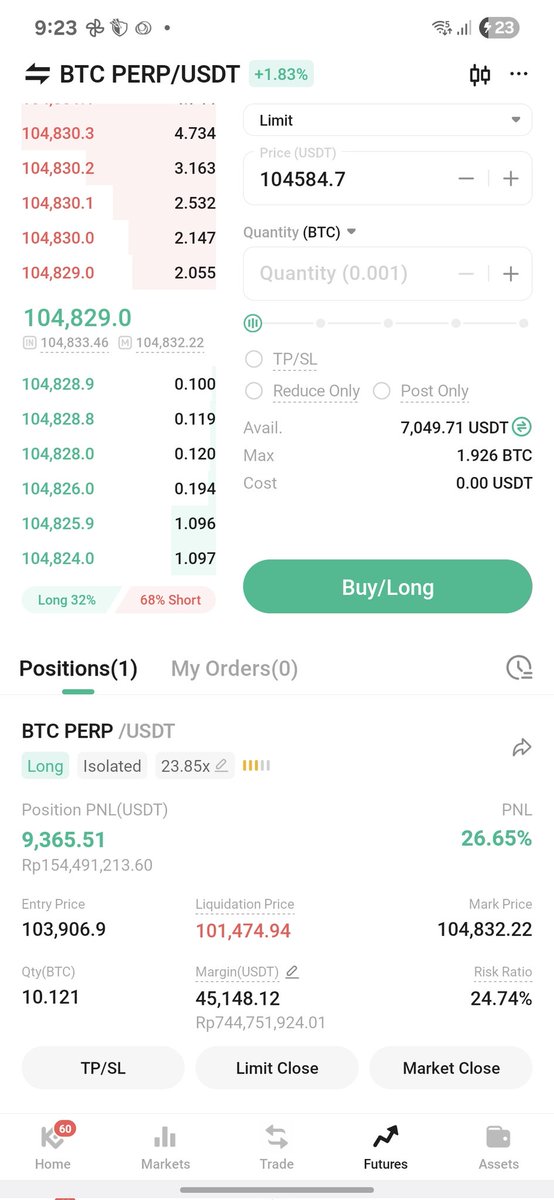 Buat yg trader / baru belajar trading

This person <a href="/Ardalyn_/">Ardalyn</a> is GOLD
Wajib DIFOLLOW

Aku follower baru, baru follow 1 minggu.
Tapi winratenya seminggu ini 80-90% (asal disiplin)

Gambar: baru masuk posisi jam 18-20 tadi, Unrealized Profit 154jt.
