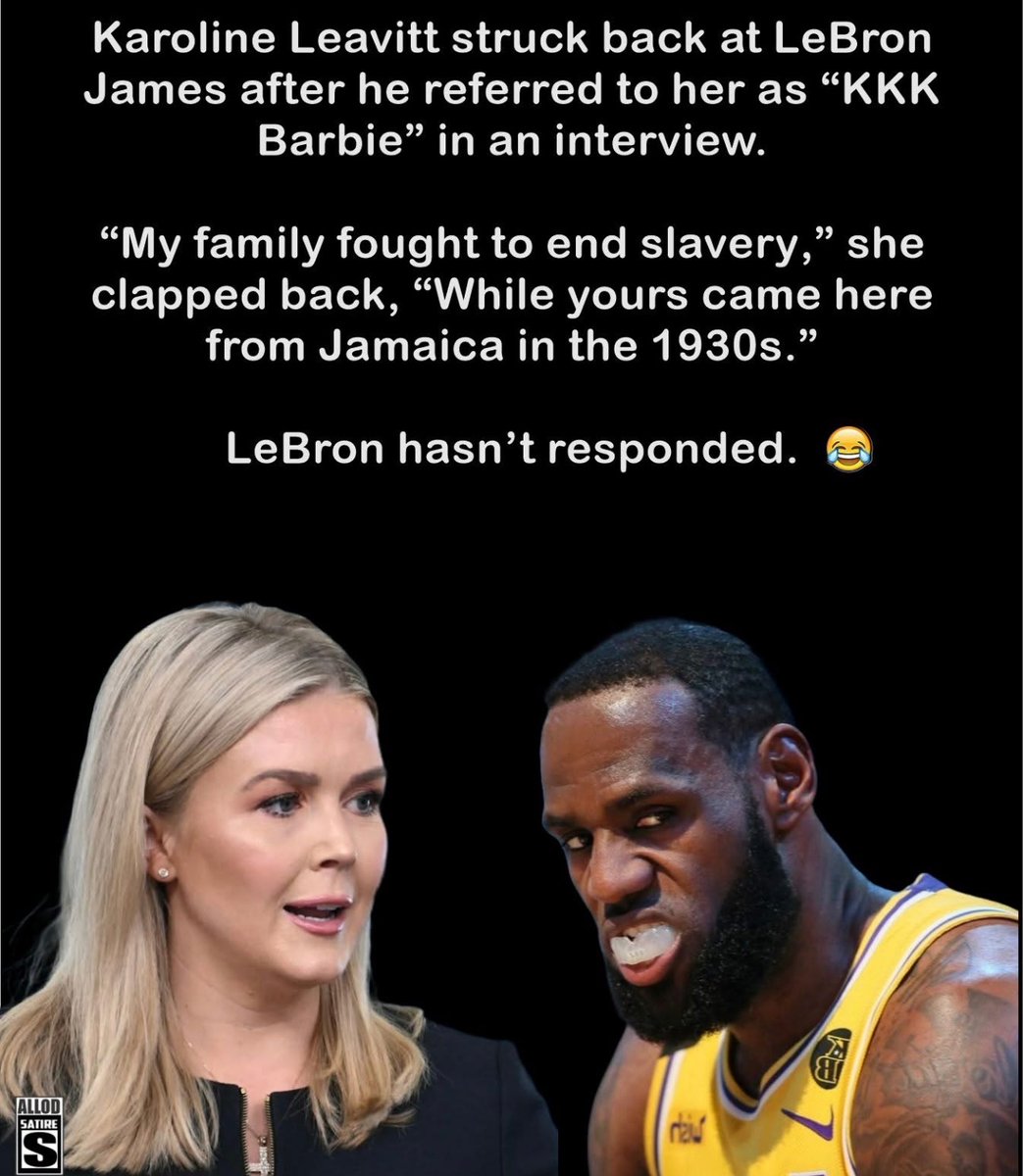 GilbertWanda's tweet image. MY Girl, Leavitt Puts Le Bron His PLACE!! BAM 💥!!
LeBron messed with the wrong young woman. She did her research and put him right in his place.