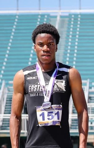 UMESHawkTFXC's tweet image. HAWKS AT THE MEAC CHAMPIONSHIPS
UMES Medalists:
Delano Lawrence | 🥇 | Discus | 52.61m
Yourie Lawrence-Clark | 🥈 | 110H | 13.76 (PR)
Fidelis Osunkwo | 🥈 | 800m | 1:53.38
Tyrese Golston, Andie Kollie, Caleb Goslee, Kennis Welch | 🥈 | 4 x 100m Relay | 40.20
