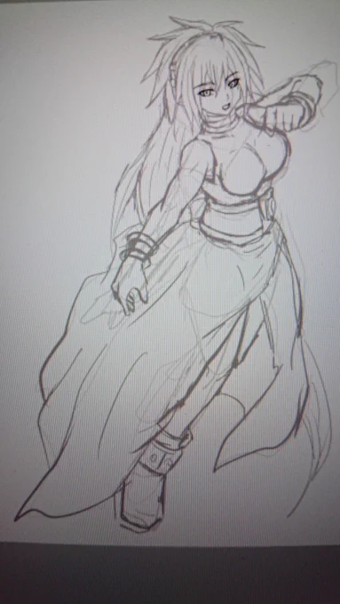 この土日で描いたもの その4 wip セルシウス ここ最近、ボツも含めてかなりの数のセルシウスを描いてました この絵ですが、完成版ではスカート(?)部分の書き直しを何回もやり、見事に沼にハマって中々しんどかったです