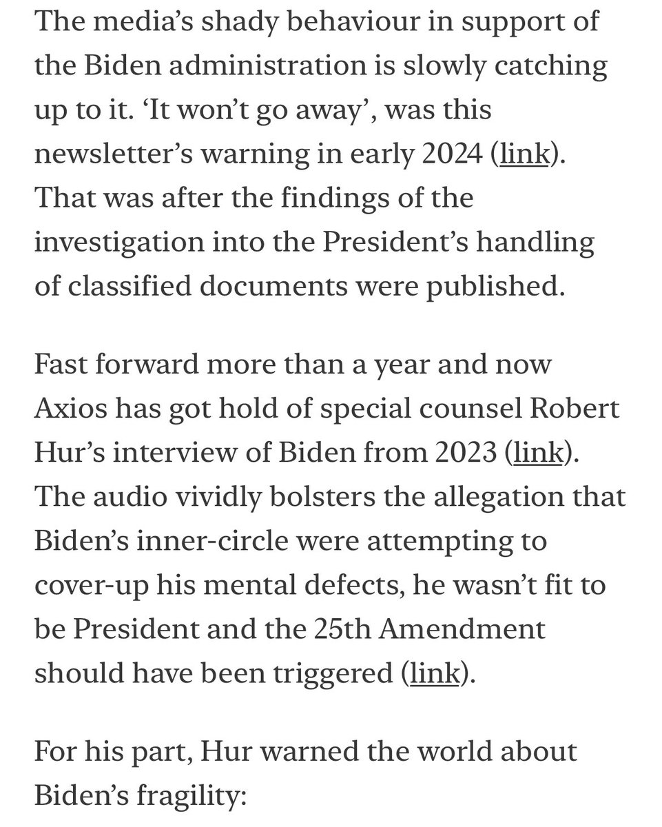 Latest on newsletter: The Biden cover-up continues. Whatever happened to preserving, protecting, and defending the Constitution of the United States?