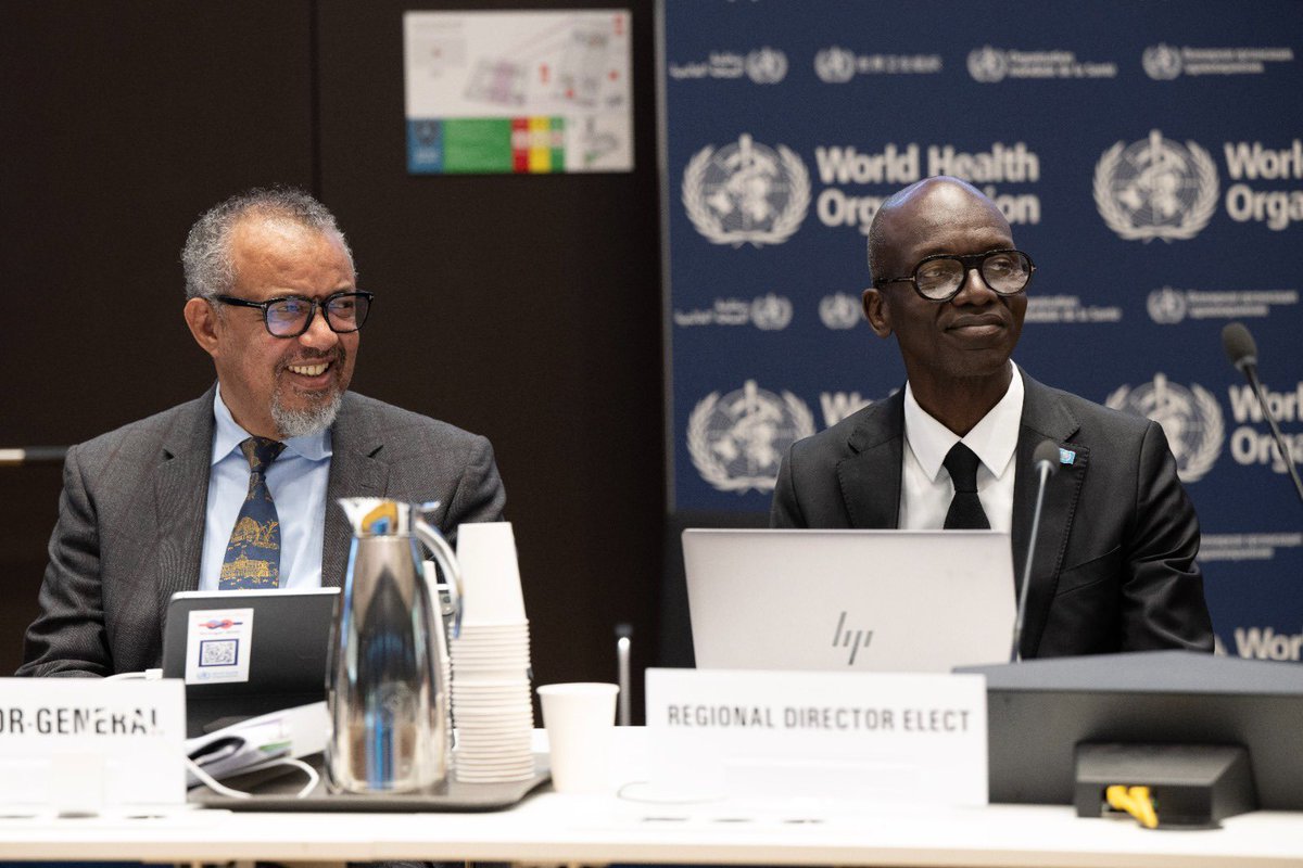 Tedros Adhanom Ghebreyesus (@drtedros) on Twitter photo My warm congratulations to <a href="/ProfJanabi/">Prof. Mohamed Janabi</a> on your election as Regional Director for <a href="/WHOAFRO/">WHO African Region</a>.
You have earned the confidence and trust of the Member States of the region. This is a great privilege, and a very great responsibility.
I assure you of my support and that of my My warm congratulations to <a href="/ProfJanabi/">Prof. Mohamed Janabi</a> on your election as Regional Director for <a href="/WHOAFRO/">WHO African Region</a>.
You have earned the confidence and trust of the Member States of the region. This is a great privilege, and a very great responsibility.
I assure you of my support and that of my