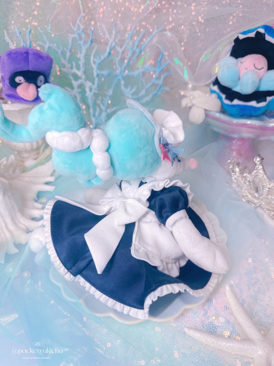 pocketyukichu's tweet photo. アシレーヌちゃんにメイド服を作ってあげました🫖🫧

 #ポケモン手芸部
#ポケぬいファッション部 
#ポケモンfit https://t.co/wOFDytrpo8