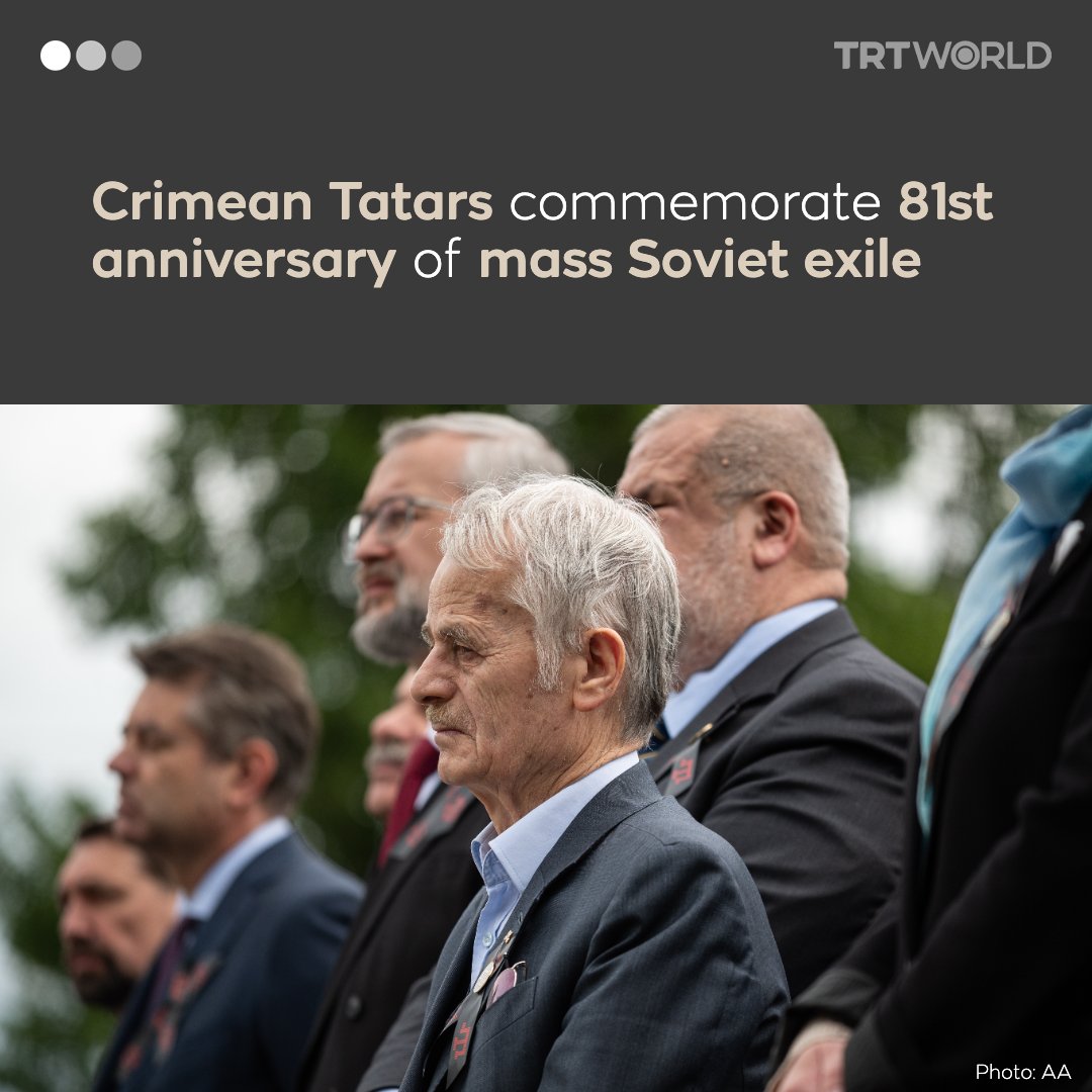 trtworld's tweet photo. Turkish President Recep Tayyip Erdogan marks 81st anniversary of Crimean Tatar exile with a message of solidarity

🔗https://t.co/OlbqWLxyt2 https://t.co/y4QzrQc6s8
