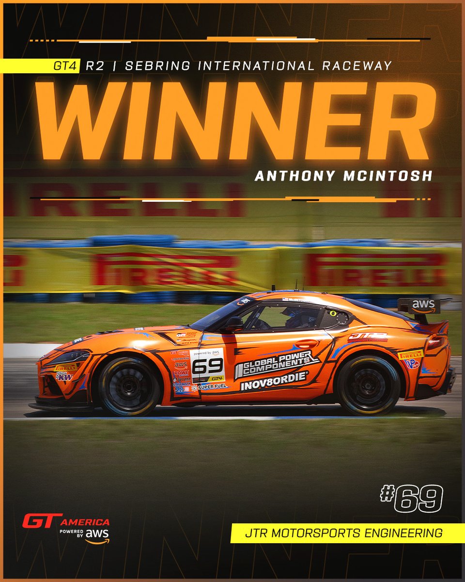Anthony McIntosh brings the heat home in Race 2 for JTR Motorsports Engineering! 🔥🏆

#GTSebring #GTAmerica