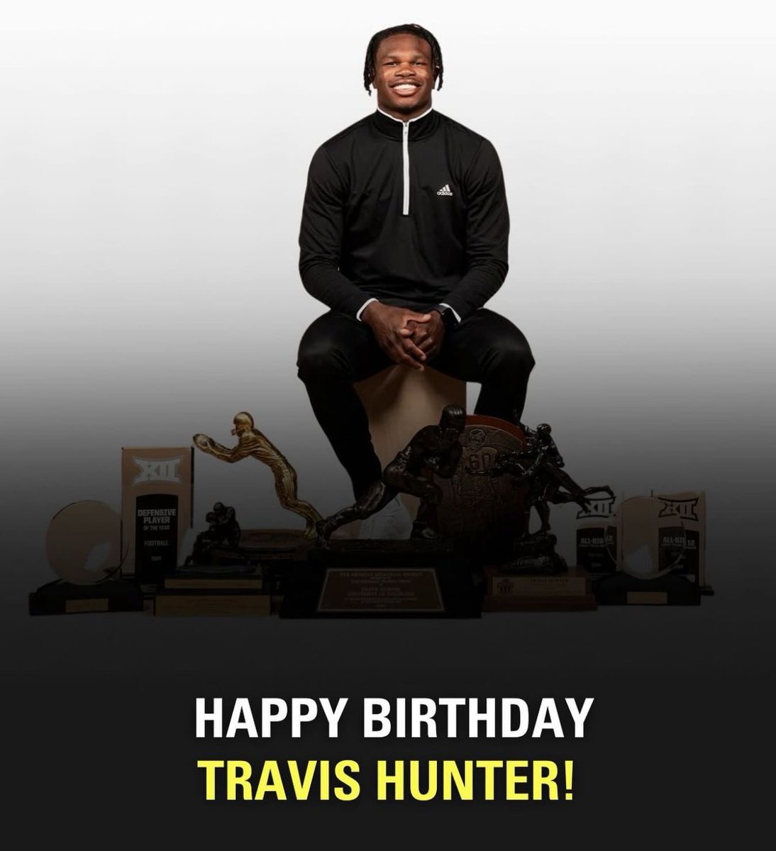DeionSanders's tweet image. @TravisHunterJr Happy Birthday Son. Love ya man. Be Greater & don’t negotiate your Peace.