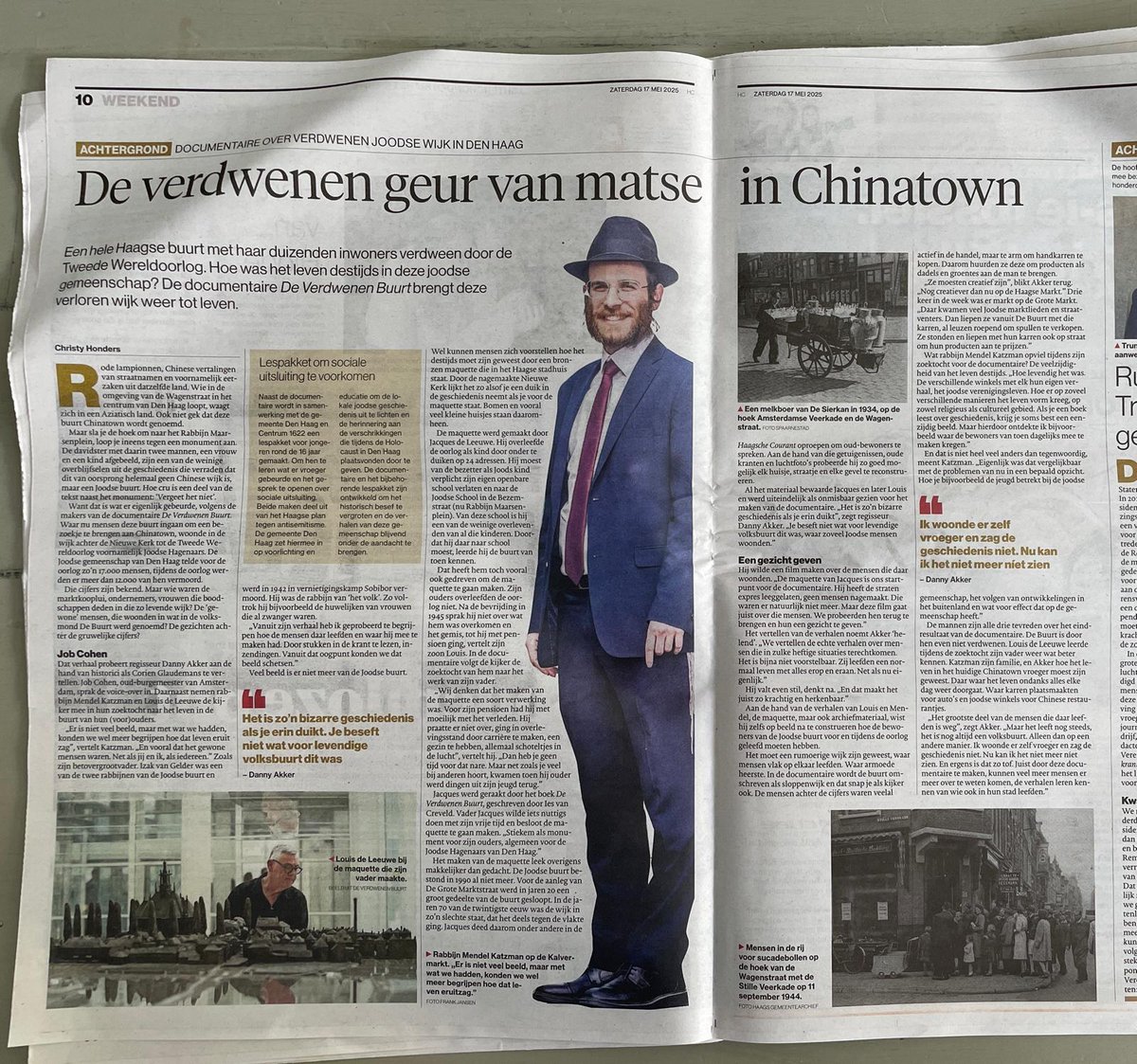 Kom je opeens de rabbijn tegen in de krant