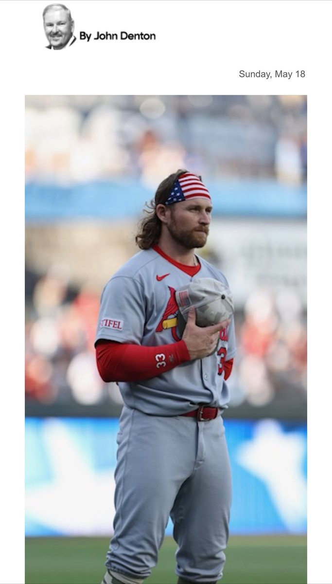 JohnDenton555's tweet photo. Team USA’s 2026 entry into the WBC already has its stars in Aaron Judge and Paul Skenes. It will also retain Mike Trout and Bobby Witt Jr. from ‘23.

However, what it still needs is the grit, toughness and patriotism of the #STLCards version of Captain America, Brendan Donovan. https://t.co/vk5z7Vg6b0