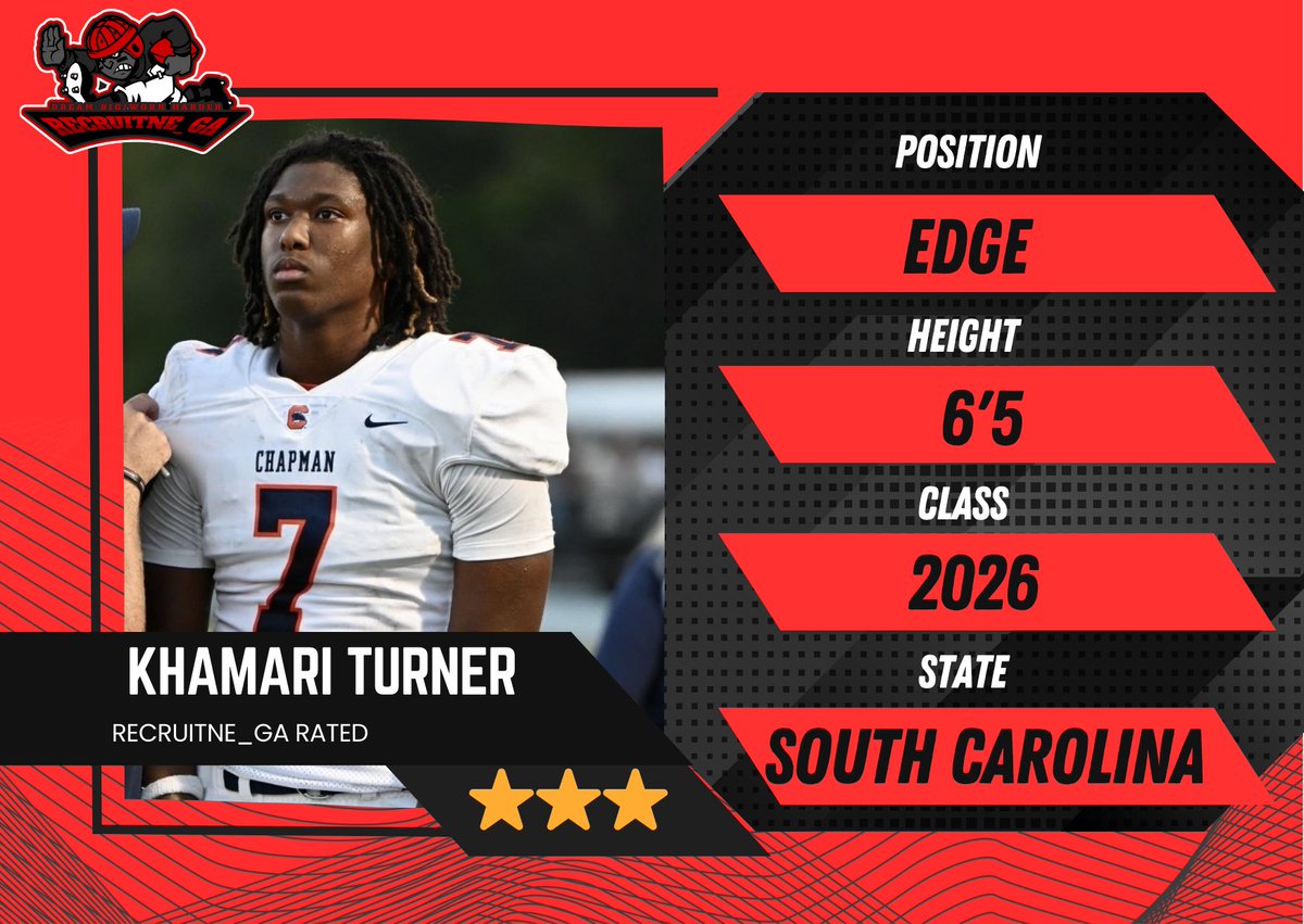 🆔️ <a href="/KhamariTurner07/">Khamari Turner⭐️</a> 
📏 6'5
⚖️ 240lbs
🏫 Chapman HS
🎞 hudl.com/profile/172244…
📝 Turner is one of the biggest hidden gems in the country. Coaches turn on the tape.