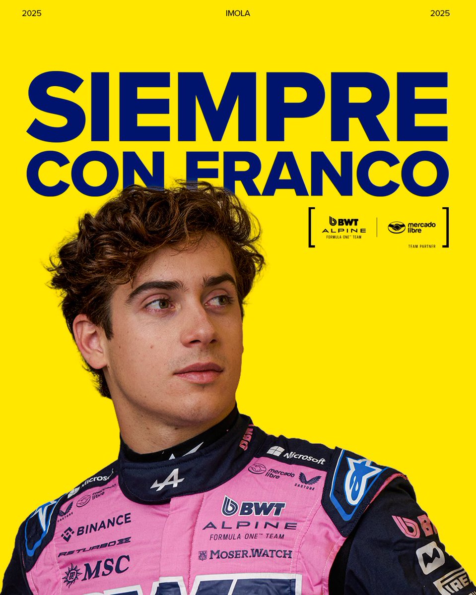 Siempre con <a href="/FranColapinto/">Franco Colapinto</a>. ¡Sigamos, <a href="/AlpineF1Team/">BWT Alpine Formula One Team</a>!