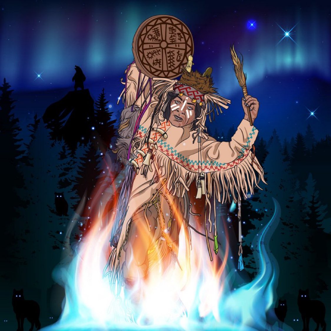 Altay bölgesinde anlatılan bir hikâyede 1. gün aydınlık, 2. gün fiziki gök, 3. gün suyun yerden ayrılması ve bitkiler, 4. gün ay, güneş ve yıldızlar, 5. gün balıklar ve kuşlar, 6. gün insan ve diğer hayvanlar yaratılmış olup, 7. gün Gök Tengri tüm işleri bitirip dünyayı yaratır.