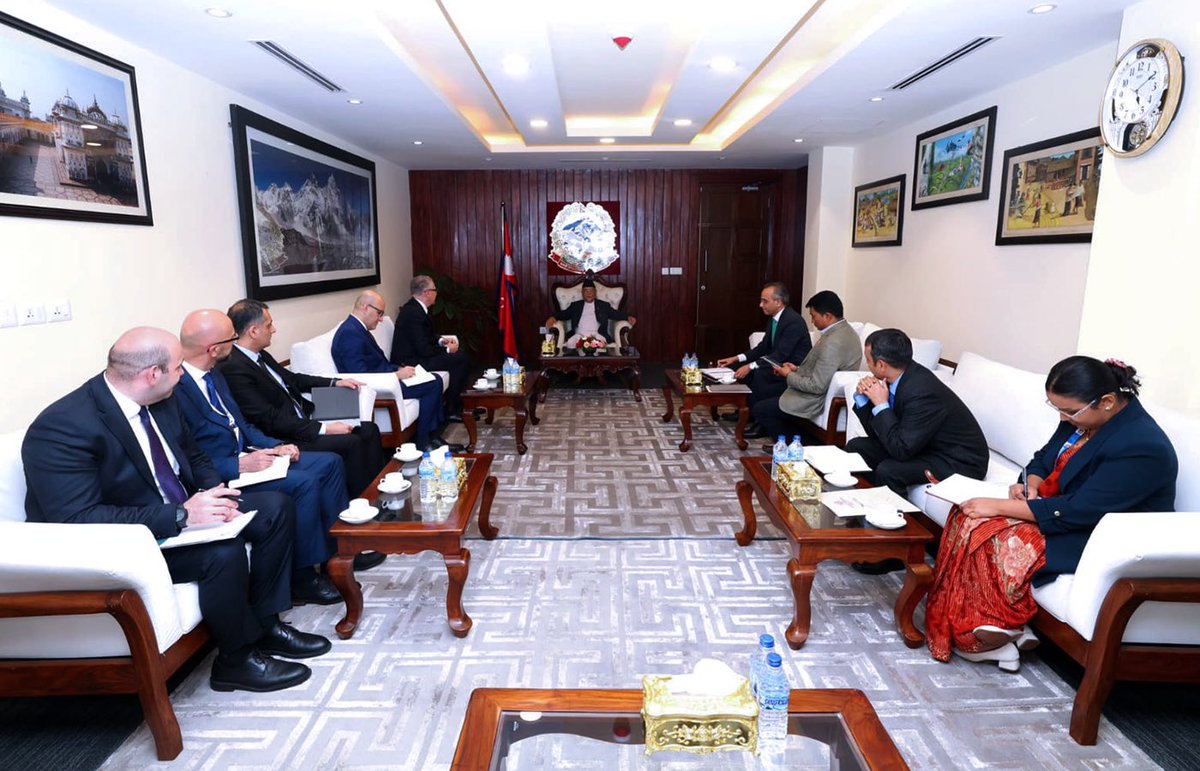 ElchinNHuseynli's tweet photo. Another significant milestone achieved in 🇦🇿-🇳🇵 relations by the visit of H.E. Mr. Mukhtar Babayev, @COP29_AZ President and Representative of the President of Azerbaijan on Climate Issues, to Kathmandu on 16-18 May 2025 to attend the inaugural edition of  the Sagarmatha Sambaad (Everest Dialogue) - a permanent global dialogue forum of the Government of Nepal. Along with an inspiring speech at the Opening Session and thought-provoking interventions in thematic panels, calls were made on Rt.Hon. Prime Minister H.E. KP Sharma Oli, Hon. Foreign Minister H.E. Dr. Arzu Rana Deuba and Hon. Minister of Forests and Environment H.E. Mr. Ain Bahadur Shahi Thakuri. Important discussions on climate challenges, joint efforts and bilateral collaborations were also held with other stakeholders, including the Nepal Mountaineering Association and the Asian Institute of Diplomacy and International Affairs.
@S_Sambaad @PM_nepal_ @MofaNepal @Arzuranadeuba @MOFENepal @ain_shahi 
@AIDIAASIA @nepalmountains @EONIndia