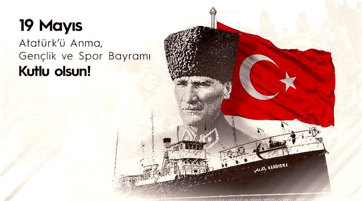 Atatürk'ün gençlere armağan ettiği bu bayramda, geleceğe umutla bakıyor ve büyük önderimizi saygıyla anıyoruz. 
19 Mayıs Atatürk'ü Anma, Gençlik ve Spor Bayramı kutlu olsun.