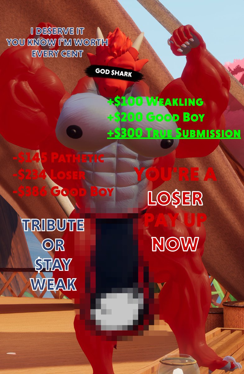 YOU KNOW I DE$ERVE IT GIVE ME YOU MONEY AND $END OBEY $ERVE $END OBEY $ERVE

#furryfindom #findom #cashmaster #finsub #paypig #furry #findom #fagtax