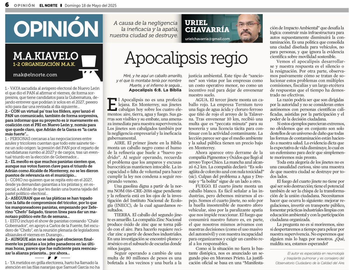 Sufriendo ayer con mis tigres acá muy lejos, pude terminar mi editorial de hoy 18 de mayo. Pueden compartir si están de acuerdo.