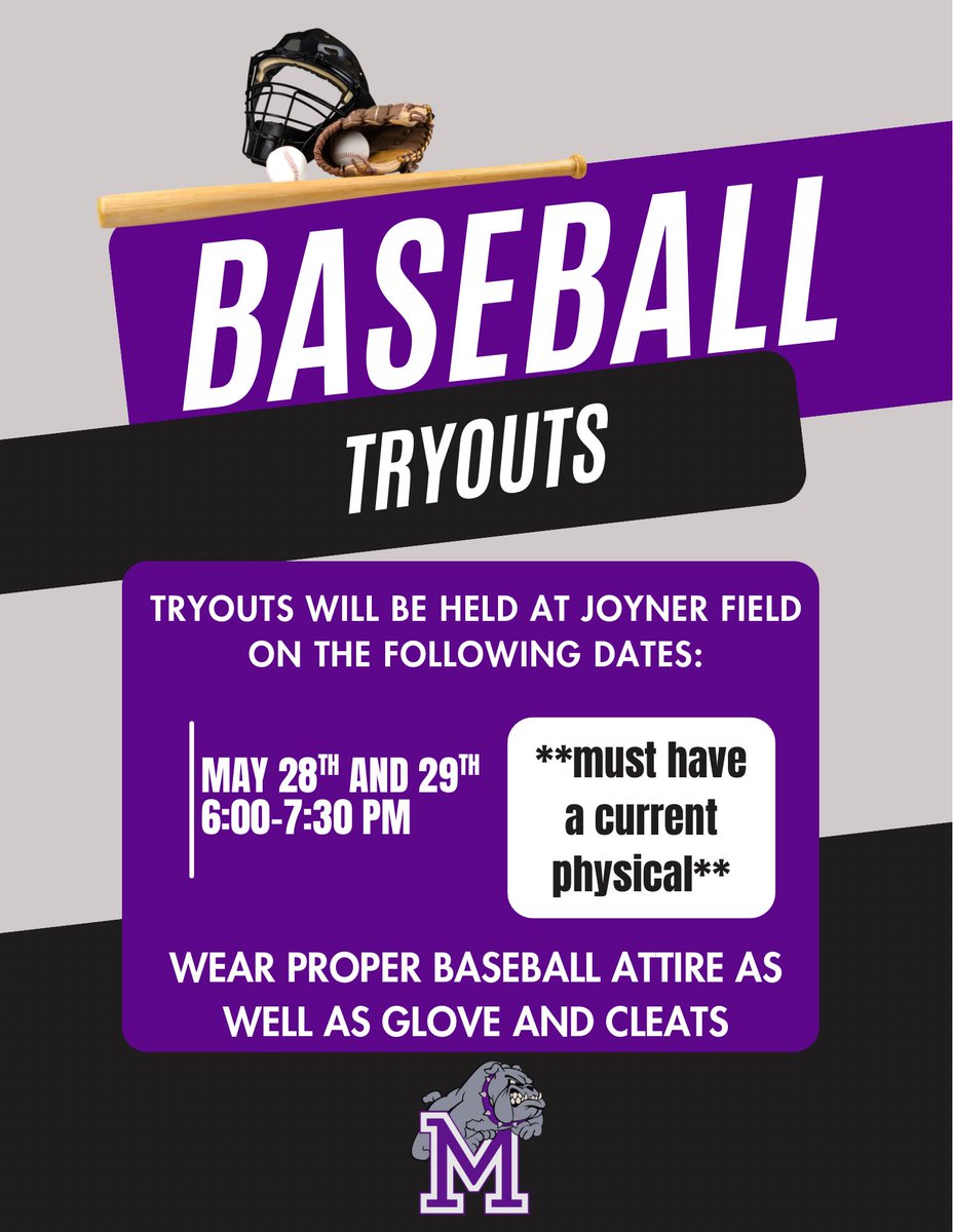mhsdawgbaseball's tweet image. We would love to have any upcoming MHS Freshman - Senior come out for tryouts next week!  
#prideinperformance #faMily