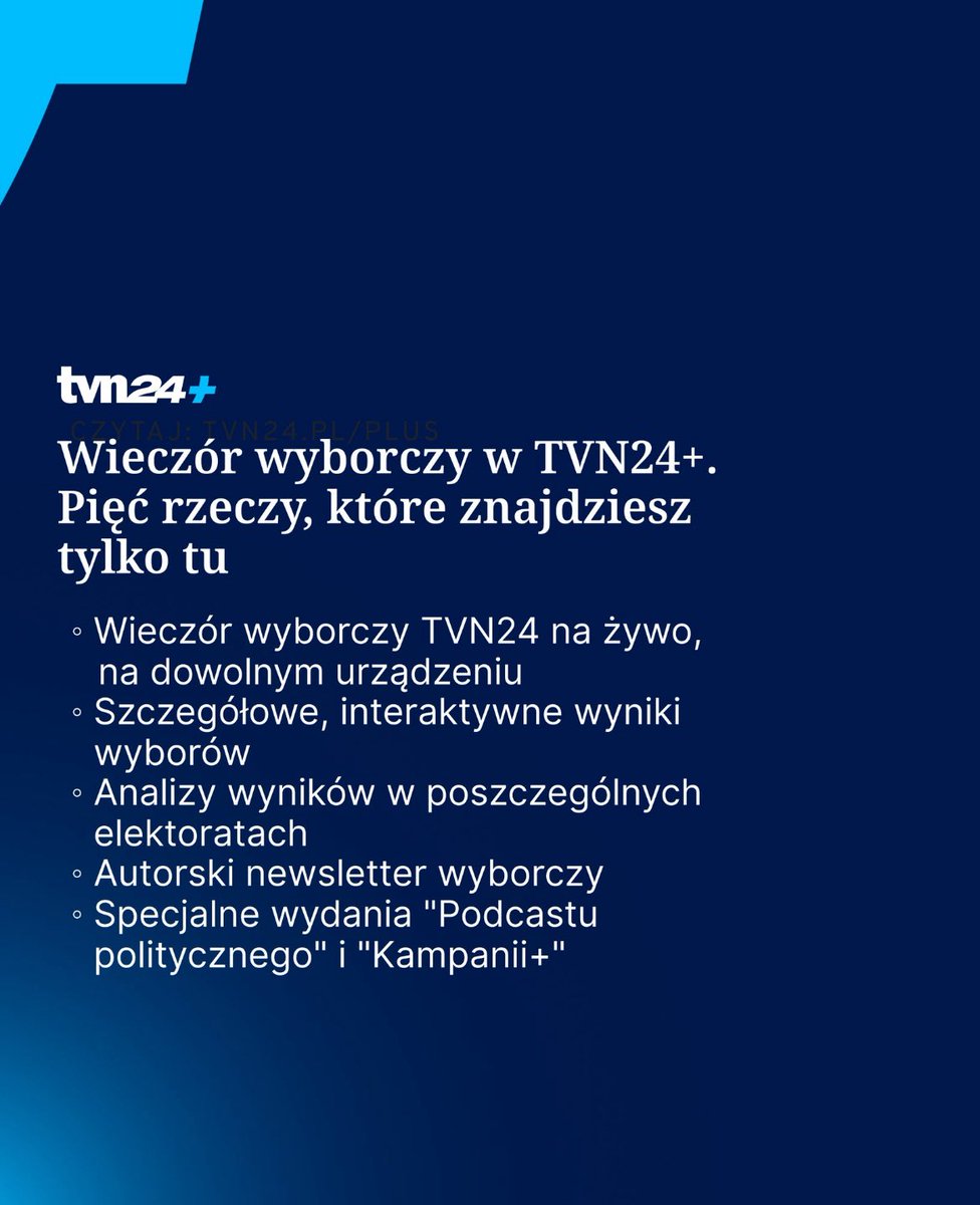 Wieczorem zapraszamy Was do TVN24 i TVN24+ 
Oto menu: