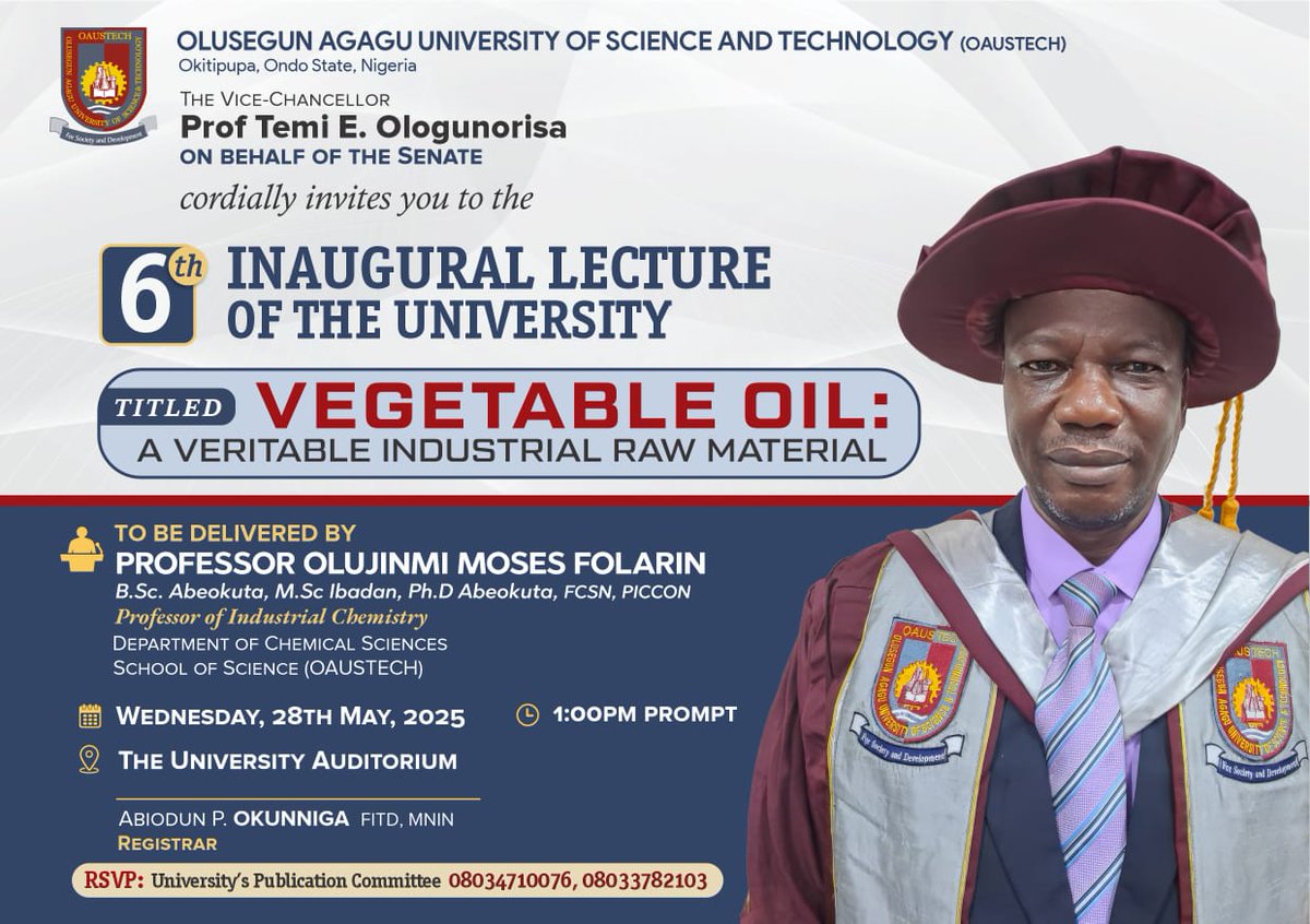 Olusegun Agagu University of Science and Tech tweet media