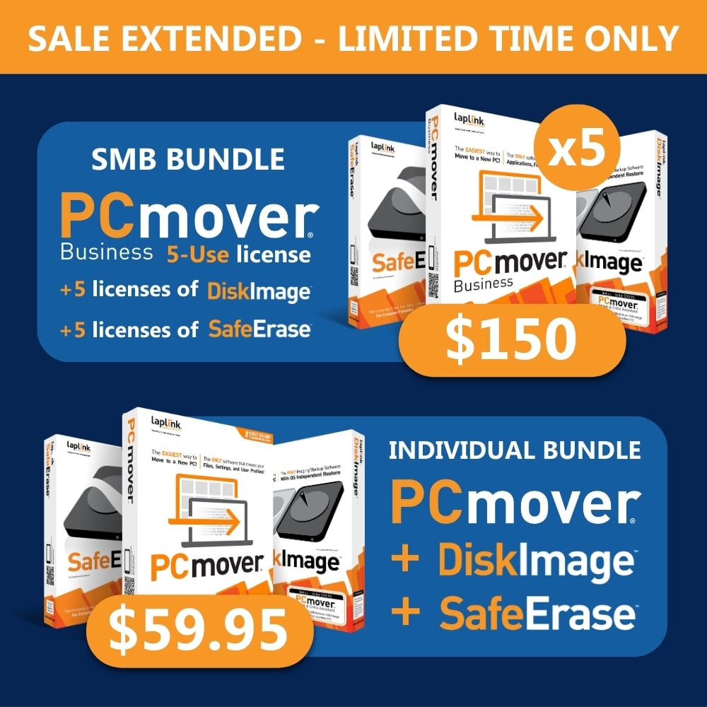 Laplink's tweet image. Today is the LAST DAY to claim our Anniversary deal!
🎉 Individual Bundle – $59.95
🎉 SMB Bundle – $150
Don’t miss your chance to prep for Windows 10 EOS with everything you need
— at a limited-time price.
Learn more: hubs.la/Q03mgcHf0